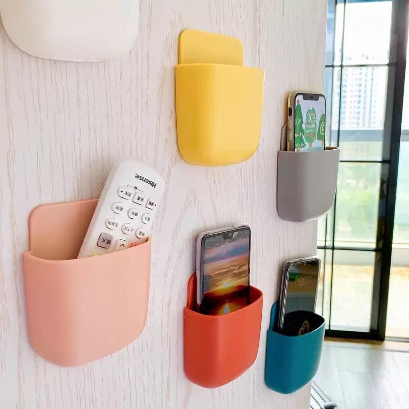 Self-Adhesive White Remote Control Storage Box, Phone Charging Station Self-Adhesive White Remote Control Storage Box, Phone Charging Station